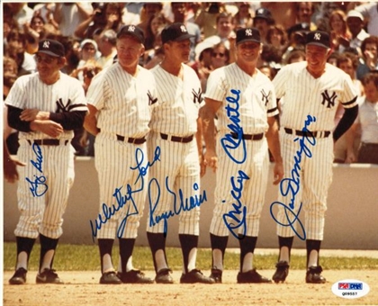 Mantle, Maris, DiMaggio, Berra and Ford signed 8x10 photo